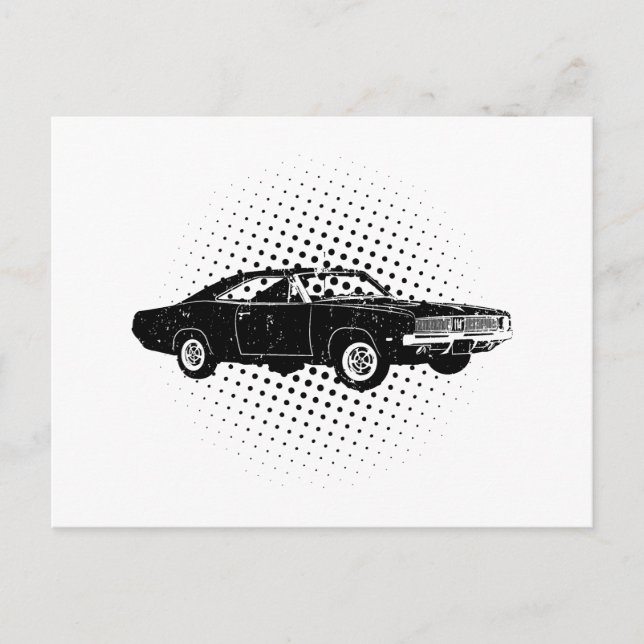 Carte Postale Chargeur Dodge Hemi 1969 (Devant)