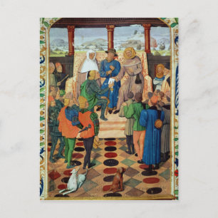 Carte Postale Charles VII remet un document à Jeanne d'Arc