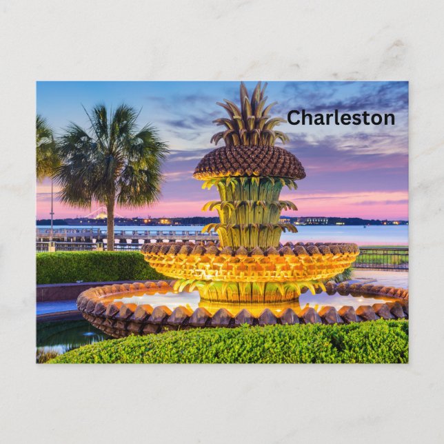 Carte Postale Charleston, Caroline du Sud Belle nuit (Devant)