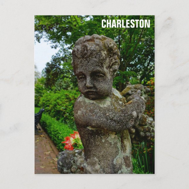 Carte Postale Charleston Caroline du Sud Jardin Cherub (Devant)