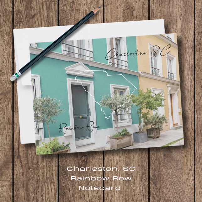 Carte postale Charleston Rainbow Row Caroline du S (Send a special note to family and friends with this special Charelston, SC Rainbow Row Postcard)