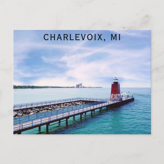 Carte Postale Charlevoix Michigan Lighthouse Travel (Devant)