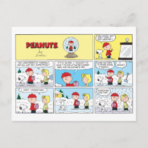 Carte Postale Charlie Brown Boule à neige