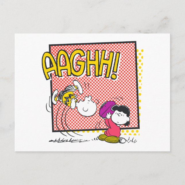 Carte Postale Charlie Brown et Lucy Football Comic Graphic (Devant)