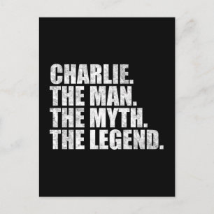 Carte Postale Charlie nom, Charlie l'homme le mythe la légende