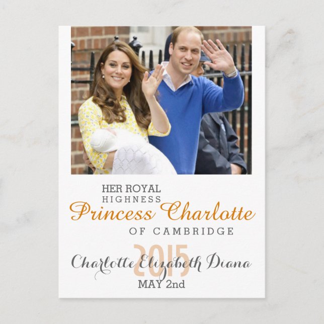 Carte Postale Charlotte Elizabeth Diana - Britannique Will Kate (Devant)