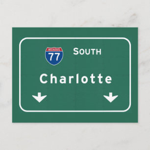 Carte Postale Charlotte North Carolina nc Interstate Highway :