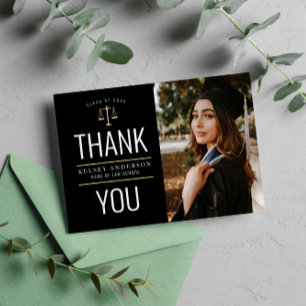 Carte Postale charmant diplôme d'études de droit merci