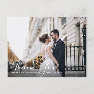 Carte Postale charmant script   Remerciements pour mariage