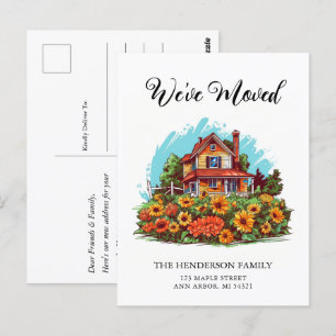 Carte Postale Charmante ferme Nous avons déménagé Faire-part