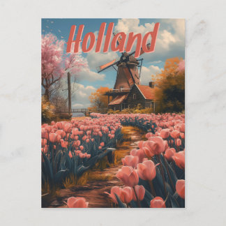 Carte Postale Charme nostalgique : Hollande Vintage