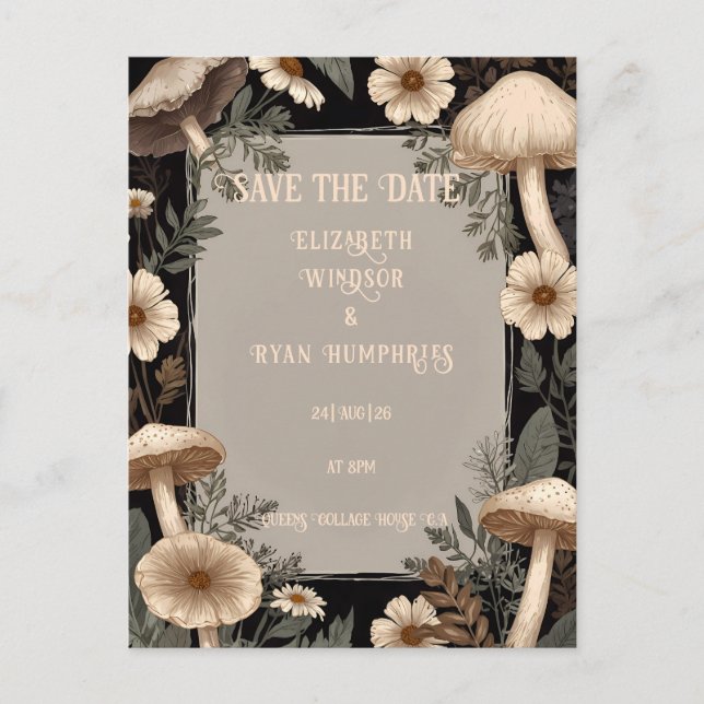 Carte Postale Charme Woodland : Un Mariage Botanique De Plaisir  (Devant)