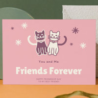 Charming Pink and White Cat Friendship Day