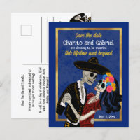 Charro Catrina Crânes à sucre bleu Enregistrer la