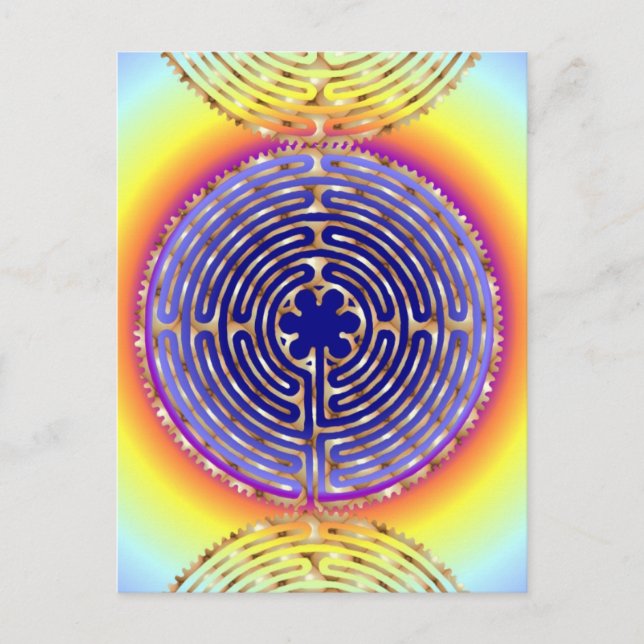 Carte postale Chartres Labyrinth Pearl Light Paths (Devant)