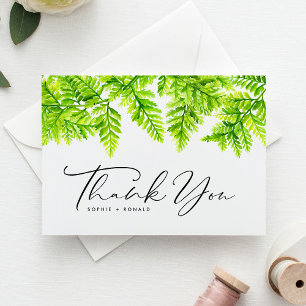 Carte Postale Chartreuse Green Fern Feuilles Mariage Merci