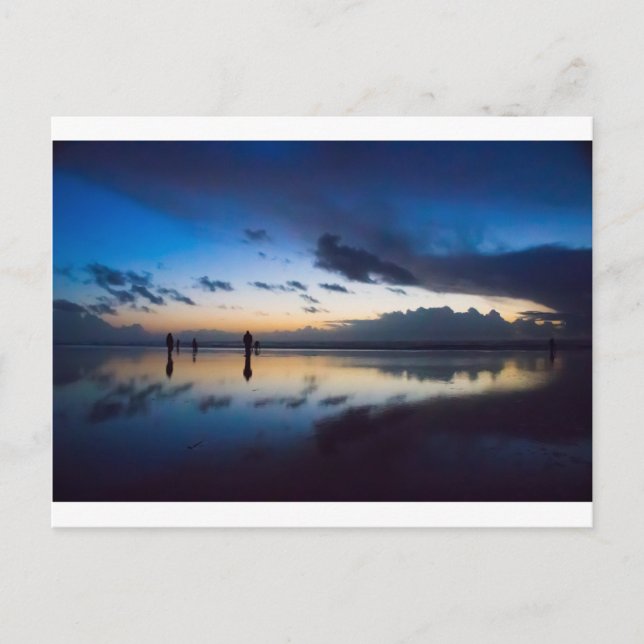 Carte Postale Chasse à palourde de soirée (Devant)