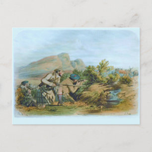Carte Postale Chasse aux cerfs dans les Highlands écossais