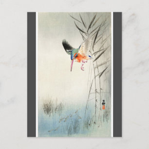 Carte Postale Chasse aux martin-pêcheurs - Ohara Koson - charbon