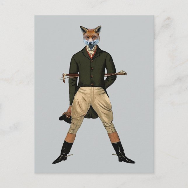 Carte Postale Chasse vintage au renard (Devant)