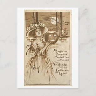 Carte Postale Chasser les fantômes d'Halloween Vintages
