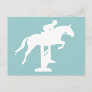 Carte Postale Chasseur Cheval et cavalier (blanc)