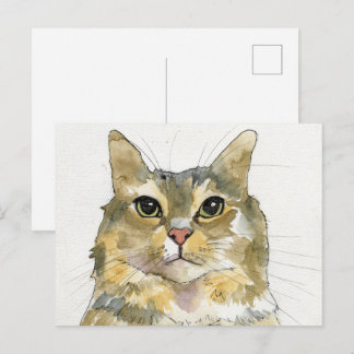 Carte Postale Chat à l'aquarelle