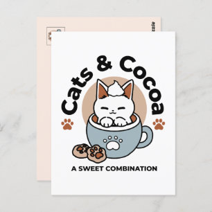 Carte Postale Chat adorable en Mug Conception de vacances - Chat