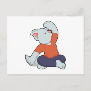 Carte Postale Chat au Yoga en Jambes croisées