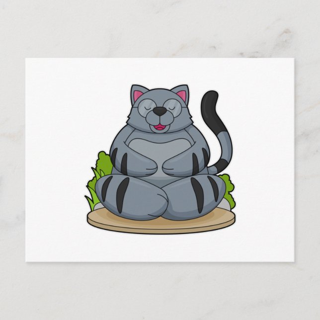 Carte Postale Chat au Yoga Fitness (Devant)