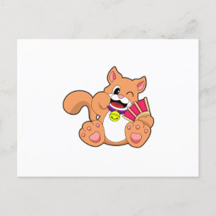 Carte Postale Chat avec Bell