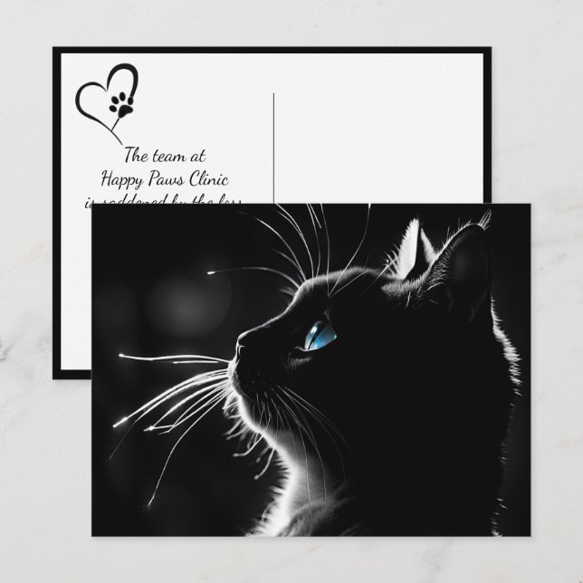 Carte Postale Chat avec éclairage rétro-éclairé Sympathie perte  (Devant / Derrière)