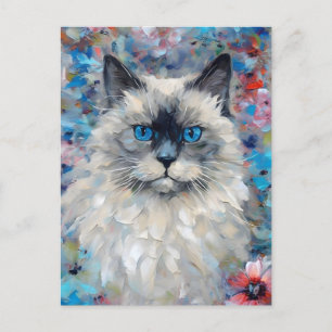 Carte Postale Chat Birman coloré