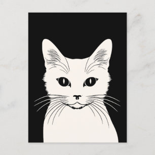 Carte Postale chat blanc