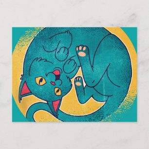 Carte Postale Chat bleu adorable