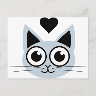 Carte Postale Chat bleu coudu