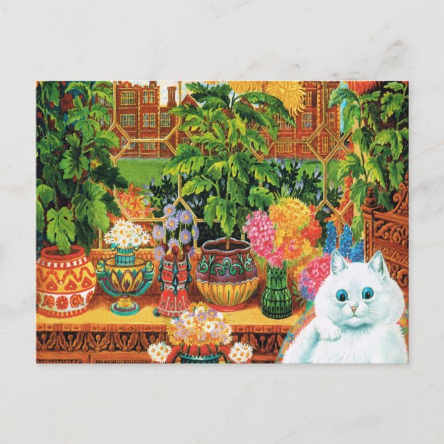 Carte Postale Chat Botaniste De Louis Wain (Devant)