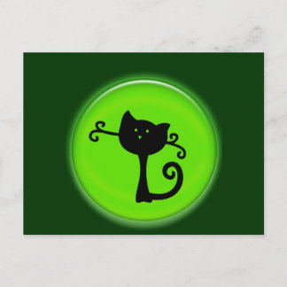 Carte Postale Chat cartonné noir 3D