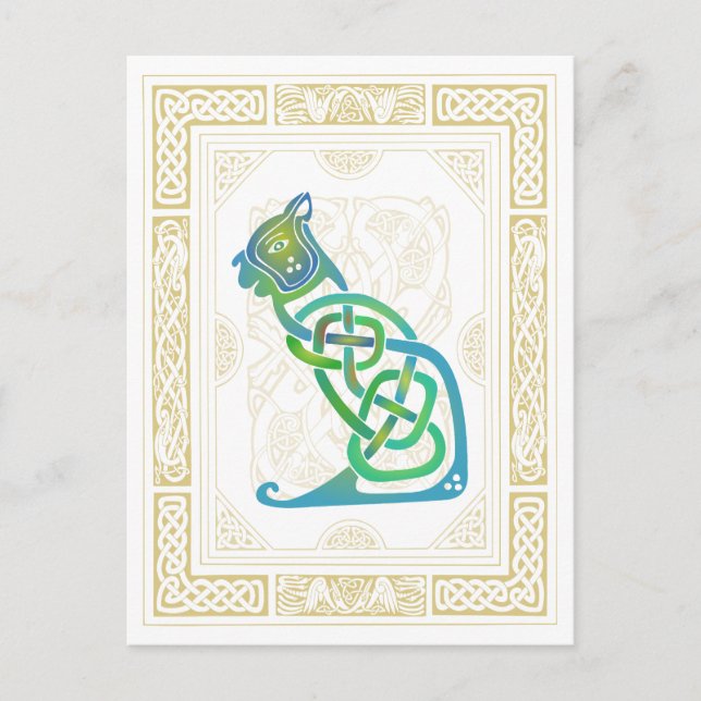 Carte Postale Chat celtique (Devant)