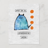 Carte Postale Chat - Chat Drôle Exceptionnellement