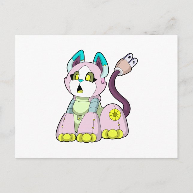 Carte Postale Chat comme Robot (Devant)