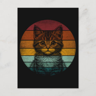 Carte Postale Chat Cute Retro vintage