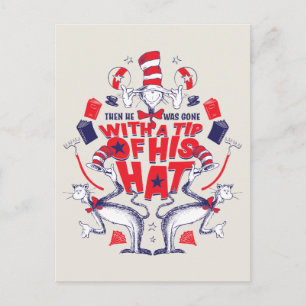 Carte Postale Chat dans le Casquette  Il était parti avec un pou