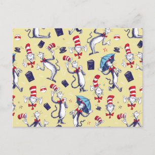 Carte Postale Chat Dans Le Casquette   Motif jaune