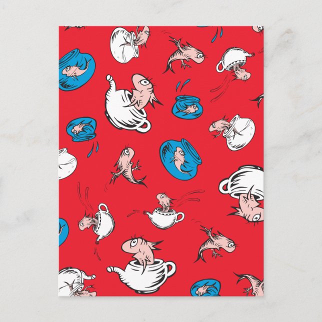 Carte Postale Chat dans le Chapeau | Le motif de poisson rouge (Devant)