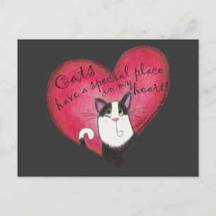 Carte Postale Chat dans le coeur