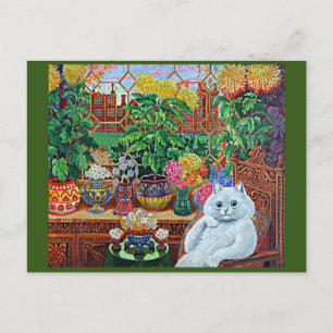 Carte Postale Chat dans le Garden Room par Louis Wain Card 