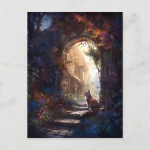 Carte Postale Chat Dans Magical Alley Imaginaire Art