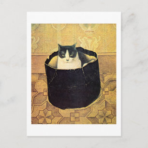 Carte Postale Chat dans une boîte à chapeaux, Solomon Meijer