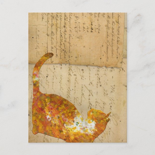 Carte Postale Chat de beaucoup de mots (Devant)